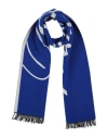 Burberry Man Scarf Bright Blue Size - Wool, Silk In Blue