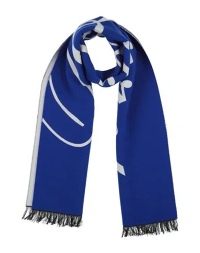 Burberry Man Scarf Bright Blue Size - Wool, Silk