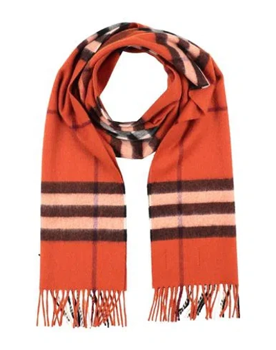 Burberry Man Scarf Rust Size - Cashmere In Red