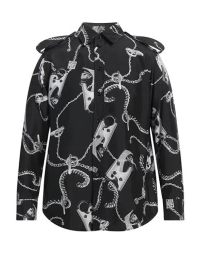 Burberry Man Shirt Black Size 8 Silk