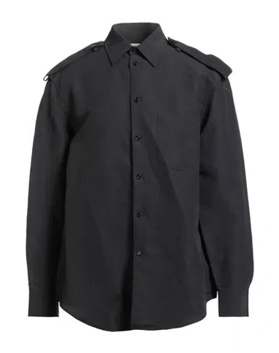 Burberry Man Shirt Black Size M Paper Yarn, Viscose