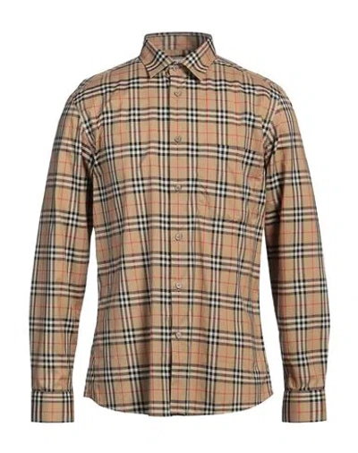 BURBERRY BURBERRY MAN SHIRT CAMEL SIZE L COTTON