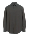 Burberry Man Shirt Charcoal Size M Wool In Gray