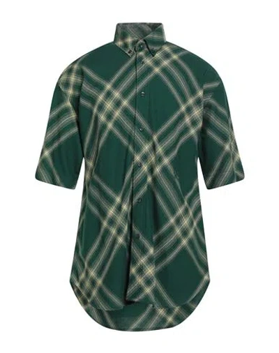 Burberry Man Shirt Green Size M Wool