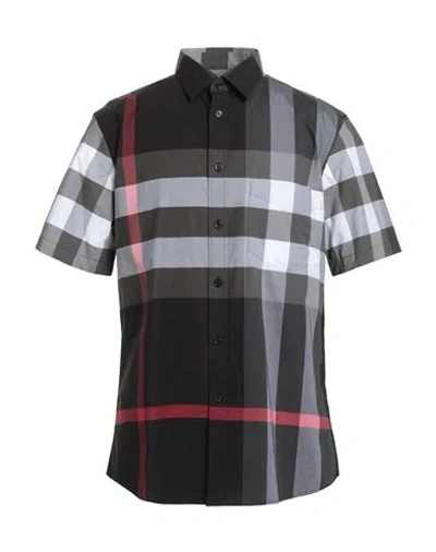 Burberry Summerton Check Cotton Shirt In Black