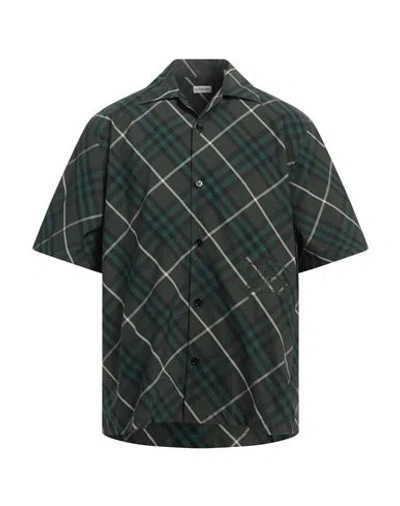 Burberry Man Shirt Military Green Size L Cotton