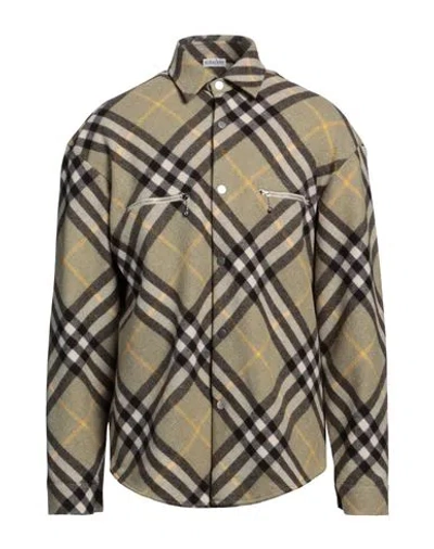 Burberry Wool Blend Overshirt In Neutrals