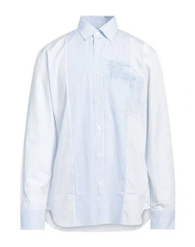 Burberry Man Shirt Sky Blue Size 16 Cotton