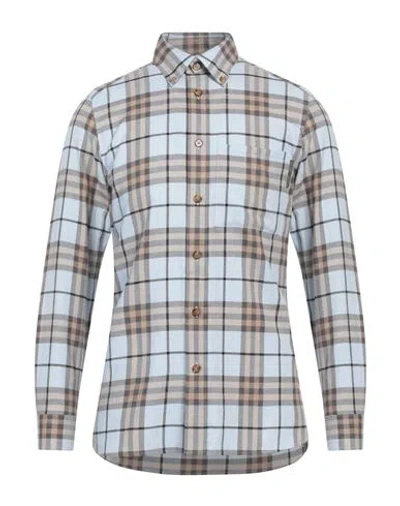 Burberry Man Shirt Sky Blue Size Xs Cotton