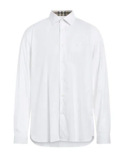 Burberry Man Shirt White Size S Cotton, Elastane