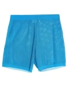 Burberry Man Shorts & Bermuda Shorts Azure Size Xl Viscose, Polyamide In Blue