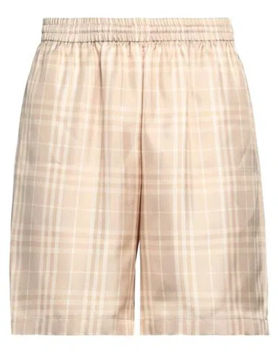 Burberry Man Shorts & Bermuda Shorts Beige Size M Silk