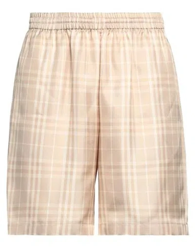 Burberry Man Shorts & Bermuda Shorts Beige Size S Silk
