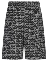 Burberry Printed Silk Bermuda Shorts In Black