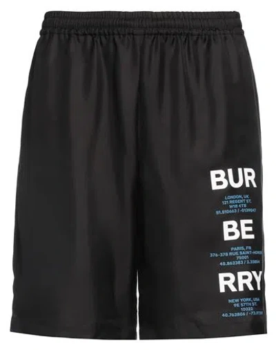 Burberry Man Shorts & Bermuda Shorts Black Size L Silk