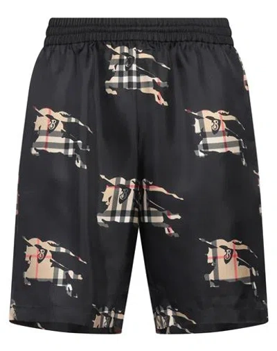 Burberry Man Shorts & Bermuda Shorts Black Size M Silk