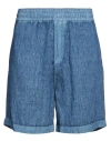 Burberry Linen Shorts With Drawstrings In Blue