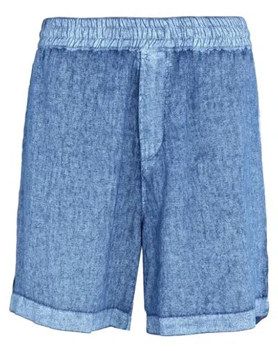 Burberry Prorsum Man Shorts & Bermuda Shorts Blue Size M Linen