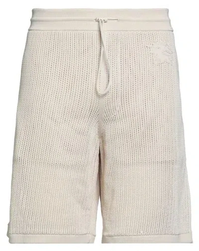 Burberry Man Shorts & Bermuda Shorts Cream Size Xl Cotton, Polyamide, Elastane In White