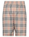 Burberry Men Embroidered Polyester Bermuda Shorts In Sand