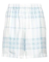 Burberry Man Shorts & Bermuda Shorts Sky Blue Size L Silk In Blue