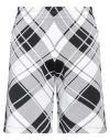 Burberry Viscose Blend Checkered Shorts With Elastic Waistband In White