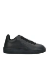 Burberry Black Sneakers With Textured Rubber Sole In Black
