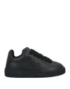 Burberry Black Sneakers With Textured Rubber Sole In Black