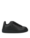 Burberry Black Sneakers With Textured Rubber Sole In Black