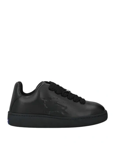 Burberry Black Sneakers With Textured Rubber Sole In Gray