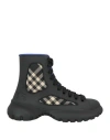 Burberry Boulder Checkered Rubber Boots In Black