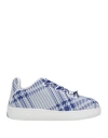Burberry Dynamic Blue And White Patterned Sneakers In Blue