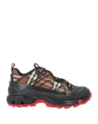 Burberry Man Sneakers Brown Size 8.5 Cotton, Polyamide, Polyurethane