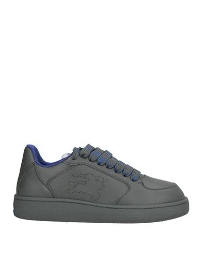 Burberry Man Sneakers Grey Size 9 Calfskin In Gray