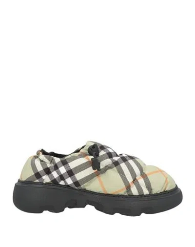 Burberry Man Sneakers Sage Green Size 9 Textile Fibers In Multi