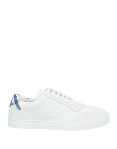 Burberry Terrace Leather Sneakers In White