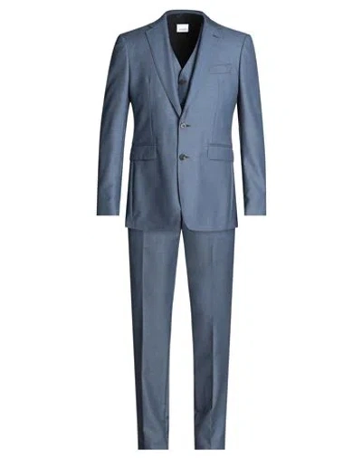 Burberry Man Suit Pastel Blue Size 50 Wool, Mohair Wool, Silk