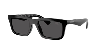 Burberry Injected Be4475u Rectangular Sunglasses In Black