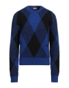 Burberry Large Check Crew Knit Sweater In Blue