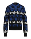 Burberry Geometric Crew Neck Intarsia Knit Sweater In Blue
