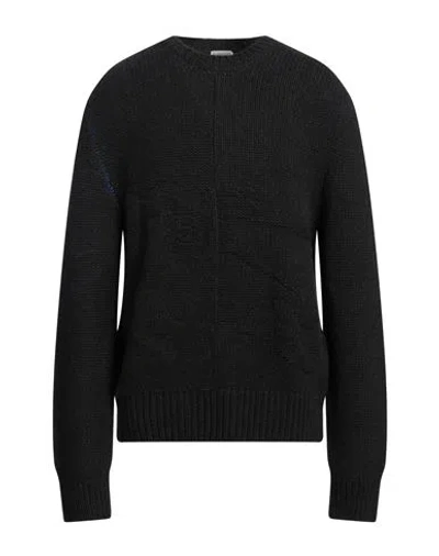 Burberry Man Sweater Charcoal Size M Cashmere In Black