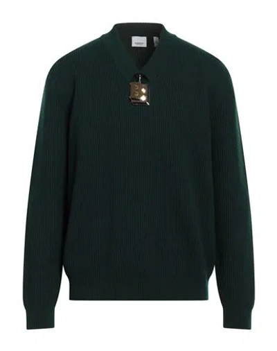 Burberry Man Sweater Dark Green Size L Wool, Polyamide, Elastane