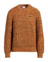 Burberry Man Sweater Orange Size L Wool, Cashmere, Cotton In Orange