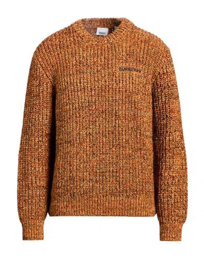 Burberry Man Sweater Orange Size L Wool, Cashmere, Cotton
