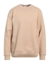 Burberry Man Sweatshirt Camel Size L Cotton, Elastane In Beige
