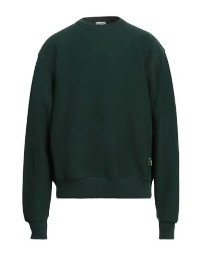 Burberry Man Sweatshirt Dark Green Size L Cotton, Elastane