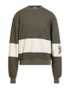 Burberry Man Sweatshirt Military Green Size L Cotton In Green