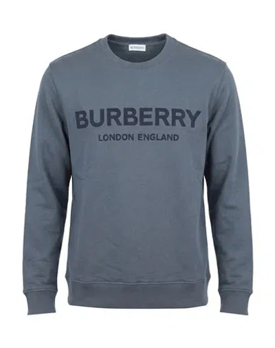 Burberry Man Sweatshirt Slate Blue Size Xl Cotton, Elastane