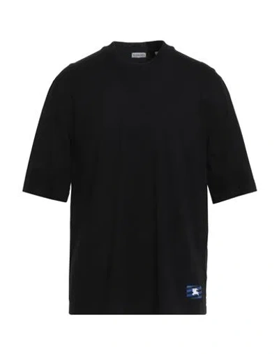 BURBERRY BURBERRY MAN T-SHIRT BLACK SIZE L COTTON, ELASTANE