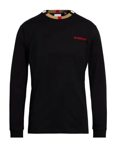 Burberry Man T-shirt Black Size L Cotton, Elastane